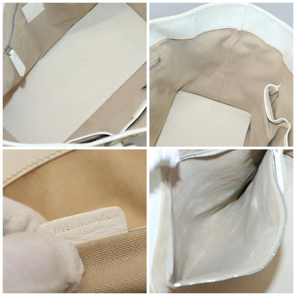 BURBERRY Nova Check Tote Bag PVC Ivory Silver Auth MX420 - Picture 15 of 16